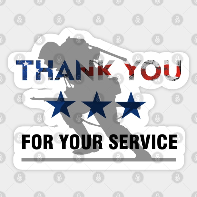 Memorial Day Thank You For Your Service Graphic Design Sticker by AdrianaHolmesArt